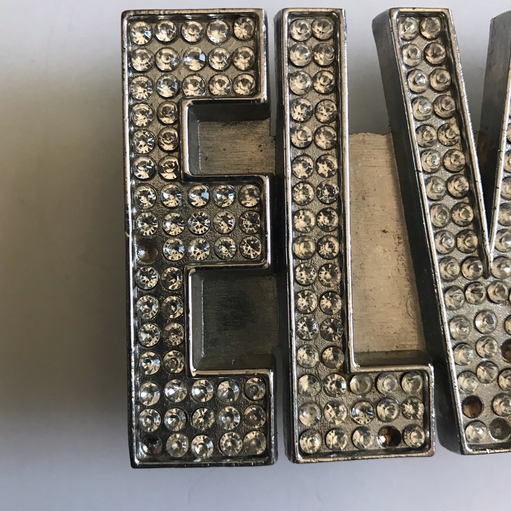 Silver 'ELVIS' Rhinestone Belt Buckle - Picture 3 of 5